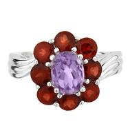 Amethyst and Garnet Ring - Size 7